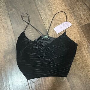 Black Velvet cropped tank top